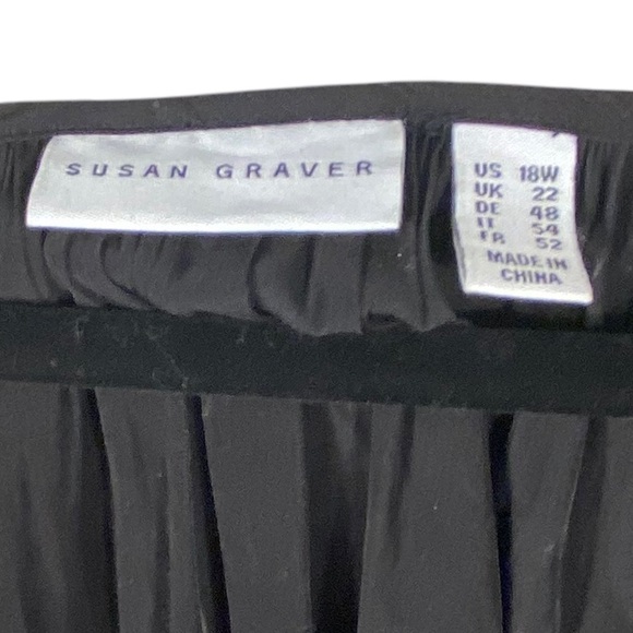 Susan Graver Black Pheasant Style Blouse 18W - Picture 4 of 9